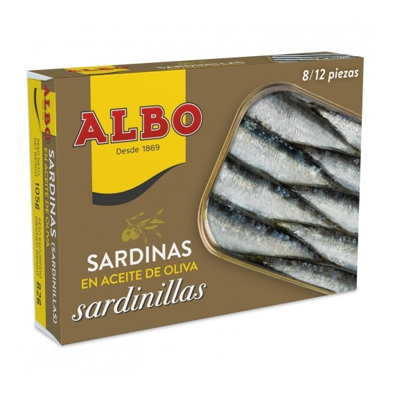 Sardinillas en aceite de oliva "Albo" 8/12 piezas 105gr