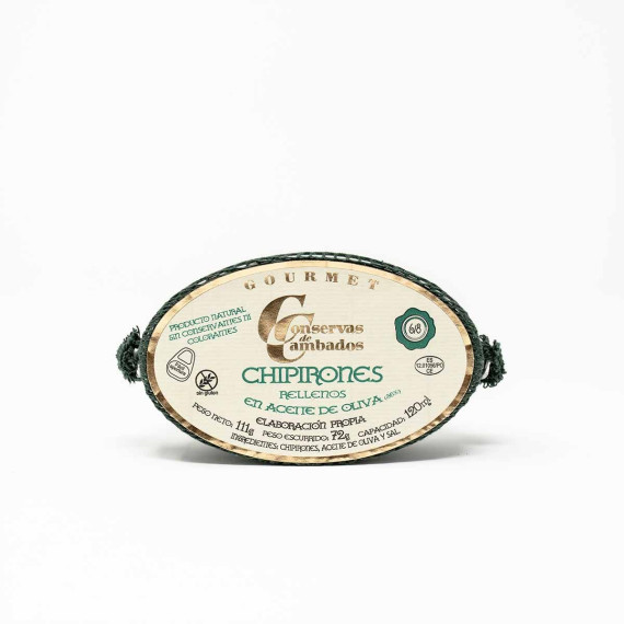Chipirones rellenos en aceite de oliva "Cambados" 6/8 piezas 111gr