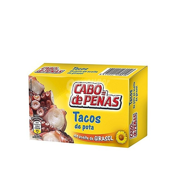 Tacos de pota en aceite de girasol "Cabo de Peñas" 111gr