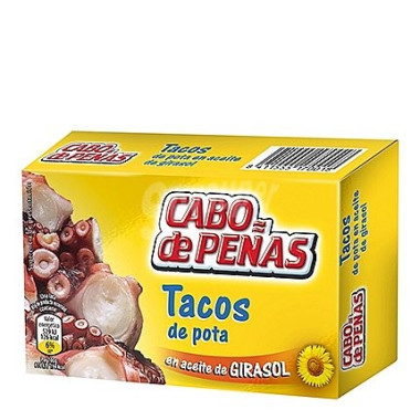 Tacos de pota en aceite de girasol "Cabo de Peñas" 111gr