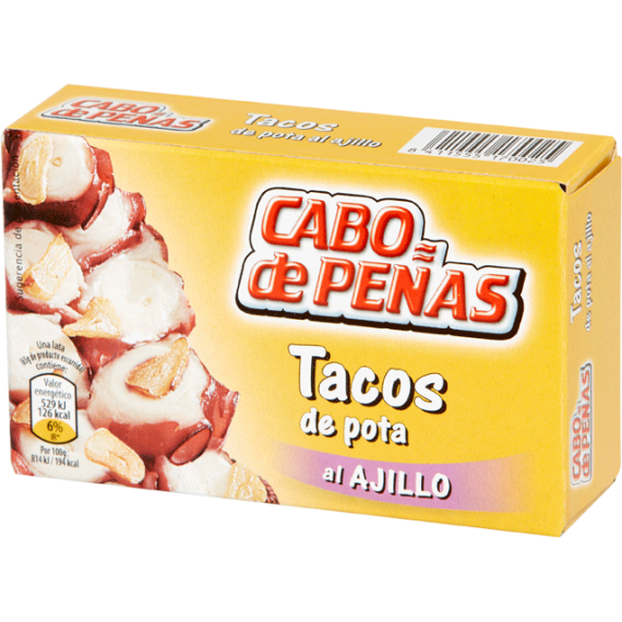 Tacos de pota al ajillo "Cabo de Peñas" 111gr