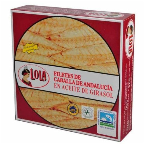 Filetes de caballa de Andalucía en aceite de girasol "Lola" 525ml