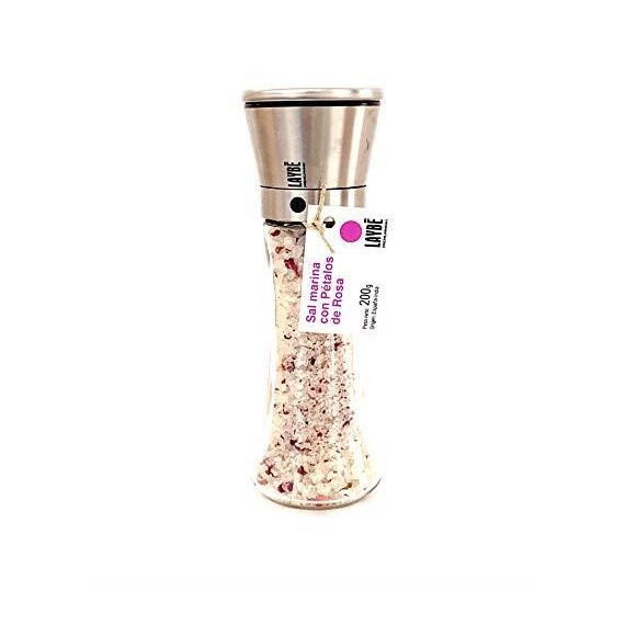 Molinillo de sal marina con pétalos de rosa "Laybe" 200gr