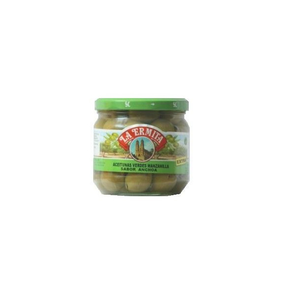 Aceitunas verdes manzanilla sabor anchoa "La Ermita" 370gr