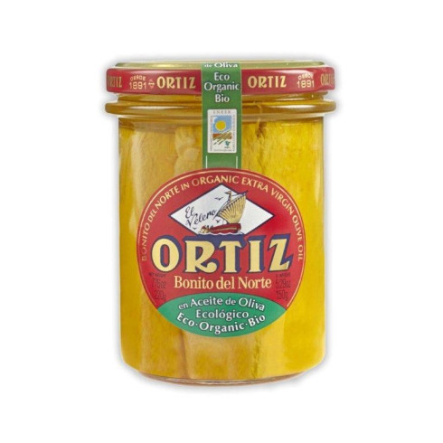 Bonito del Norte en aceite de oliva ecológico "Ortiz" 220gr