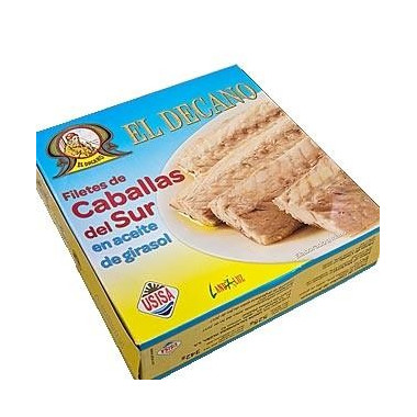 Filetes de caballa del Sur en aceite girasol "El Decano" 525gr
