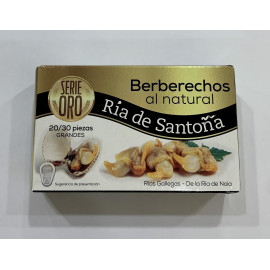 Berberechos al natural"Ría de Santoña" Serie Oro 20/30 piezas 111 gr