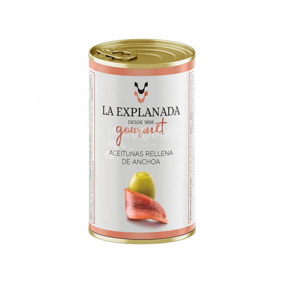 Aceitunas rellenas de anchoa "La Explanada" gourmet 150 gr