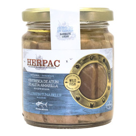 Ventresca de atún de aleta amarilla en aceite de oliva "Herpac" 250gr