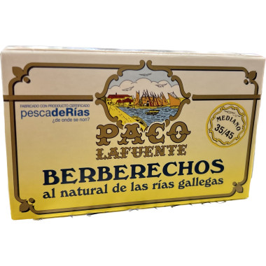 Berberechos al natural "Paco Lafuente" Rías Gallegas 35/45 piezas 111gr