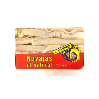 Lote ahorro 5 latas de navajas al natural "El Marino" 4/6 piezas 120gr