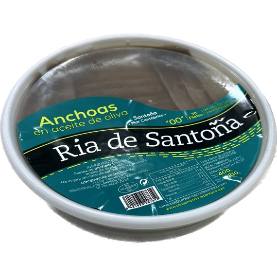 Anchoas en aceite de oliva "Ría de Santoña" 00 30 filetes 400gr