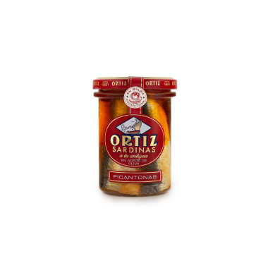 Sardinas a la antigua en aceite de oliva PICANTONAS "Ortiz" 190gr