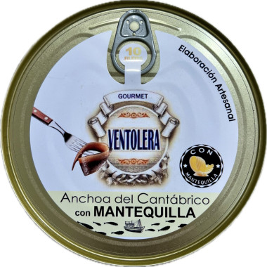 Anchoas con mantequilla "Ventolera Gourmet" 00 10 filetes 125gr