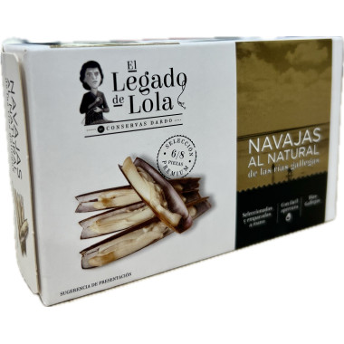 Navajas al natural "El Legado de Lola" 6/8 piezas 118gr Rías Gallegas