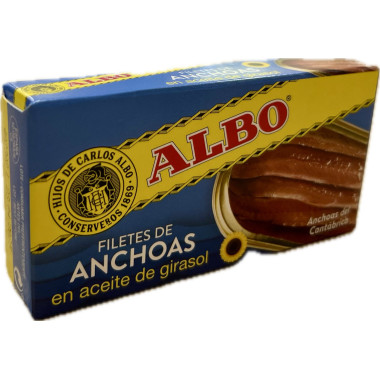 Filetes de anchoas en aceite de girasol "Albo" 48gr