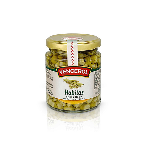 Habitas fritas baby en aceite de oliva "Vencerol" 235gr