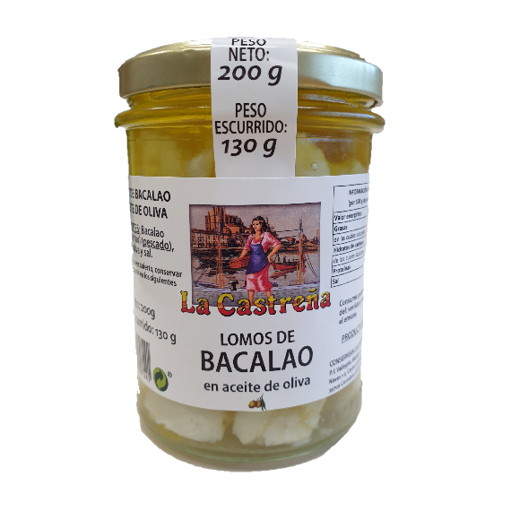 Lomos de Bacalao en aceite de oliva "La Castreña" 200gr