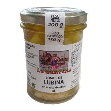 Lomos de lubina en aceite de oliva "La Castreña" 200gr
