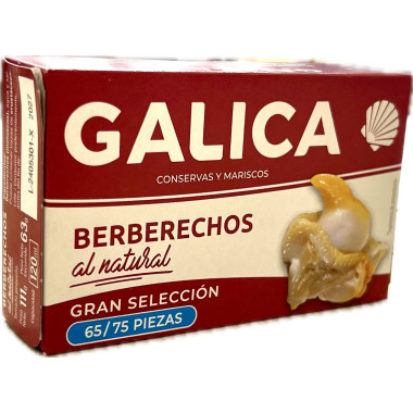 Lote 3 latas de berberechos al natural "Galica" 65/75 piezas