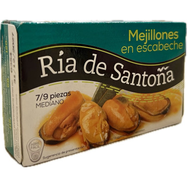 Mejillones en escabeche "Ría de Santoña" 7/9 piezas 115g