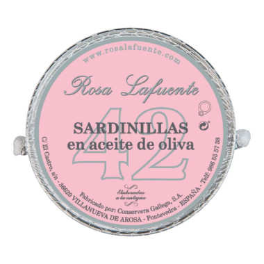 producto Sardinillas en aceite de oliva "Rosa Lafuente" 42 piezas 120gr