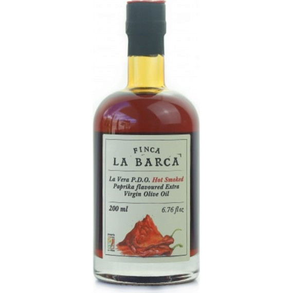 Condimento de aceite de oliva virgen extra con pimentón picante "Finca la Barca" 200ml