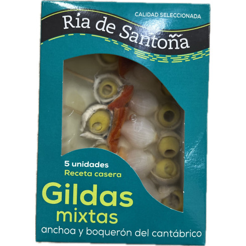 Gildas mixtas de anchoa y boquerón "Ría de Santoña" 215gr 5 unidades