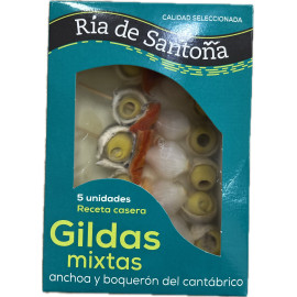 Gildas mixtas de anchoa y boquerón "Ría de Santoña" 215gr 5 unidades