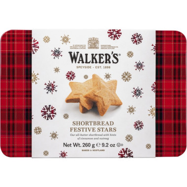 Lata galletas "Walker´s" Festive Stars 260gr