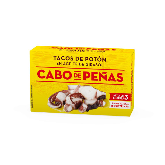 Tacos de pota en aceite de girasol "Cabo de Peñas" 111gr