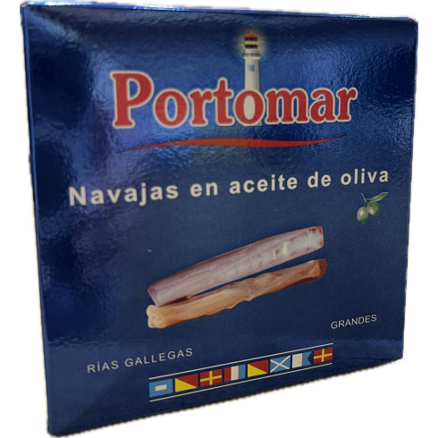 Navajas en aceite de oliva "Portomar" Rías Gallegas 111gr