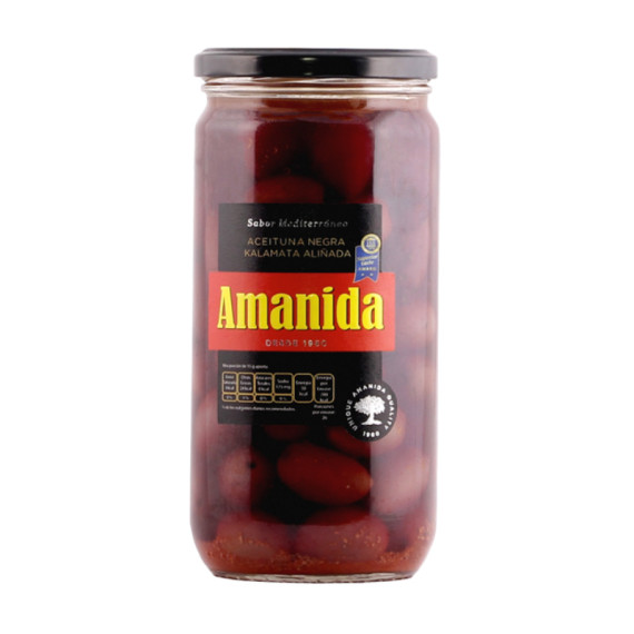 Aceituna negra Kalamata aliñada "Amanida" 300gr