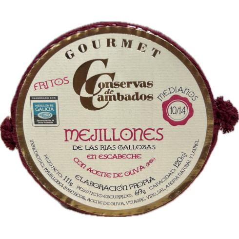 Mejillones en escabeche "Conservas de Cambados" 10/14 piezas 111gr