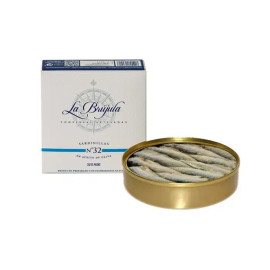 Sardinillas en aceite de oliva "La Brújula" nº32 20/25 piezas 130gr