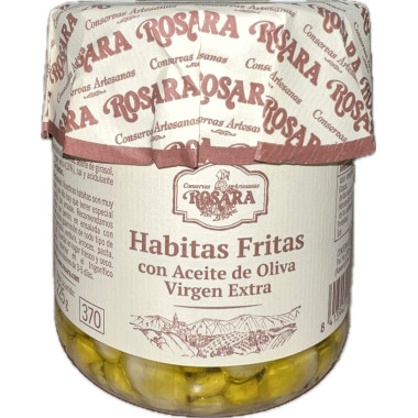 Habitas fritas con aceite de oliva virgen extra "Rosara" 335gr