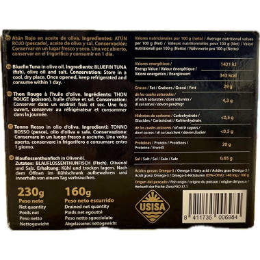 Atún rojo en aceite de oliva "Usisa" 230gr