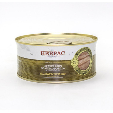 Lomo de atún de aleta amarilla en aceite de girasol "Herpac" 942gr