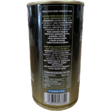 producto Aceitunas rellenas de anchoa "Olispania" Serie Oro extragrandes 350gr