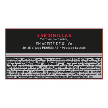 Sardinillas en aceite de oliva "José Peña" 30/35 piezas 138gr