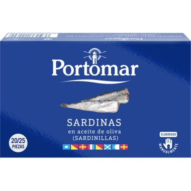 Sardinillas en aceite de oliva "Portomar" 20/25 piezas 115gr
