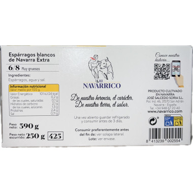 Espárragos de Navarra "El Navarrico" 6/8 piezas 390gr