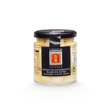Yemas de espárragos blancos extra "Asensio" 6/10 piezas 220gr