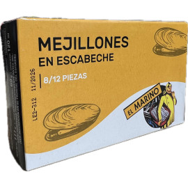 Mejillones en escabeche "El Marino" 8/12 piezas Rías Gallegas 111gr