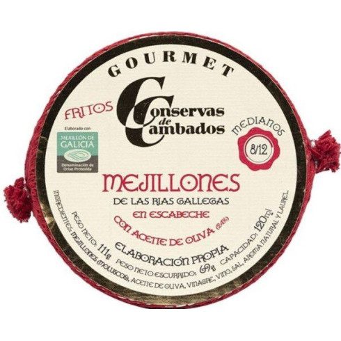Mejillones en escabeche "Cambados" 8/12 piezas 111gr