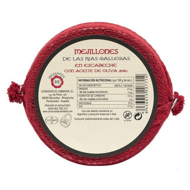 Mejillones en escabeche "Cambados" 8/12 piezas 111gr
