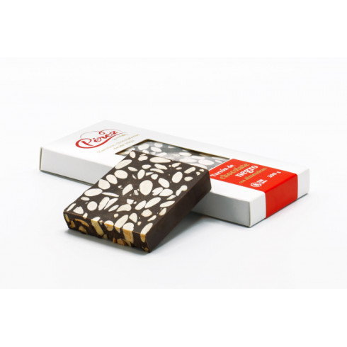 Turrón de chocolate negro con almendras "Pérez" 200gr