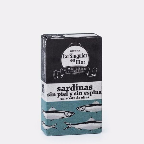 Sardinas sin piel y sin espinas en aceite de oliva "La Singular del Mar" 120gr